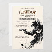 リトルカウボーイモダンベビーシャワー招待状 招待状 (正面/裏面)
