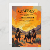 リトルカウボーイモダンベビーシャワー招待状 招待状 (正面/裏面)