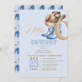 リトルカウボーイロデオ男の赤ちゃん 招待状 (正面/裏面)