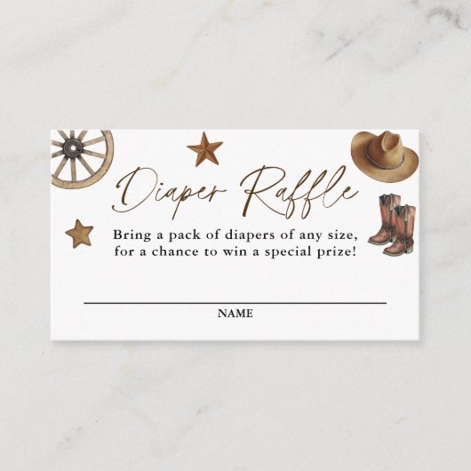 リトルカウボーイワイルドウエストロデオオムツラッフル エンクロージャーカード (正面)