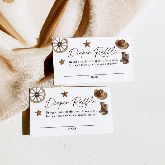 リトルカウボーイワイルドウエストロデオオムツラッフル エンクロージャーカード