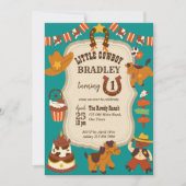 リトルカウボーイ子供の誕生日パーティー 招待状 (正面)