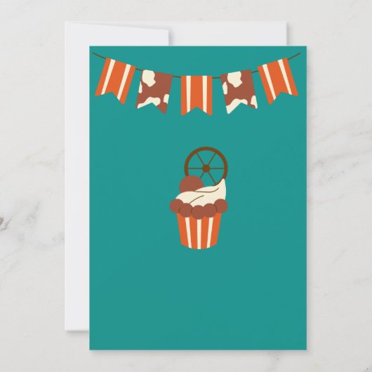 リトルカウボーイ子供の誕生日パーティー 招待状 (裏面)