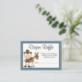 リトルカウボーイ水玉模様ベビーシャワーおむつラッフル エンクロージャーカード (スタンド正面)