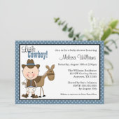 リトルカウボーイ水玉模様ベビーシャワー招待状 招待状 (スタンド正面)