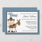 リトルカウボーイ水玉模様ベビーシャワー招待状 招待状 (正面/裏面)