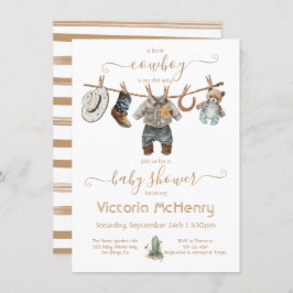 リトルカウボーイ男の赤ちゃん物干し 招待状
