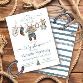 リトルカウボーイ男の赤ちゃん物干し 招待状