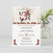 リトルカウボーイ素朴ウェスタンV2ボーイベビーシャワー 招待状 (スタンド正面)