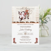 リトルカウボーイ素朴ウェスタンV3ボーイベビーシャワー 招待状 (スタンド正面)