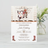 リトルカウボーイ素朴ウェスタンV4ボーイベビーシャワー 招待状 (スタンド正面)