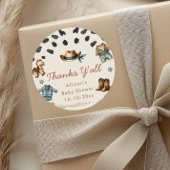 リトルカウボーイ西部テーマ少年の赤ちゃんシャワー ラウンドシール