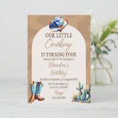 リトルカウボーイ誕生日パーティーの招待 招待状 (スタンド正面)