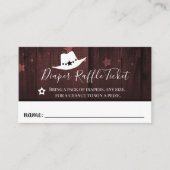 リトルカウボーイ赤ちゃんシャワーおむつラッフルチケット 名刺 (正面)