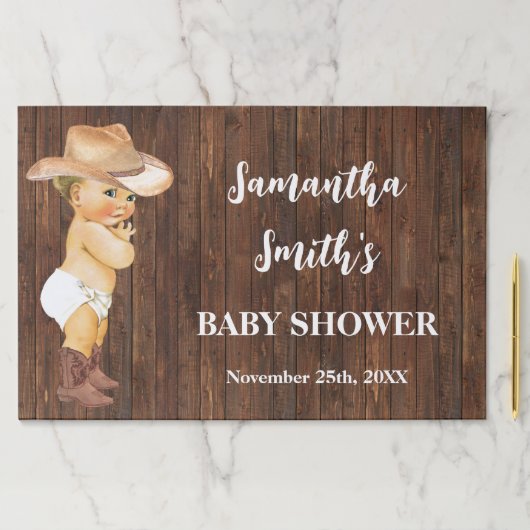 リトルカウボーイ赤ちゃんシャワーティアウェイランチョンマット ペーパーパッド (インサイチュ)