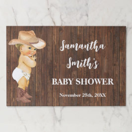 リトルカウボーイ赤ちゃんシャワーティアウェイランチョンマット ペーパーパッド