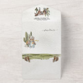 リトルカウボーイ ウェスタン 水彩 ベビーシャワー オールアイ オールインワン招待状 (外側)