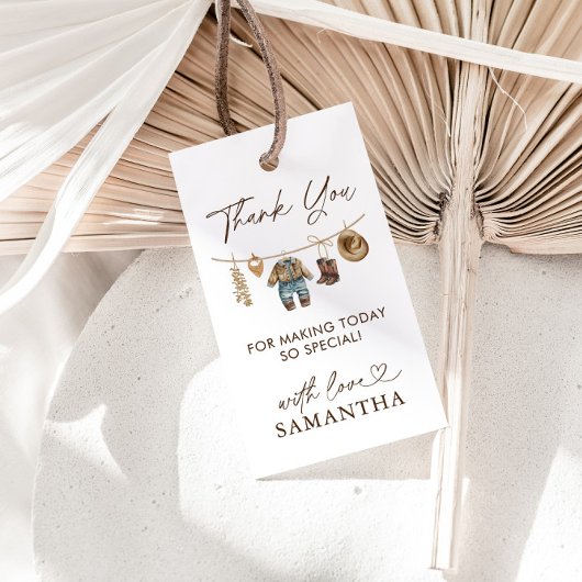 リトルカウボーイ ワイルドウェスト ロデオ ベイビーシャワー ギフトタグ