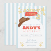 リトルカウボーイ 2歳の誕生日招待状 | ウエスタン 招待状 (正面/裏面)