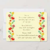 リトルカエルベビーの最初の誕生日パーティーの写真 招待状 (裏面)