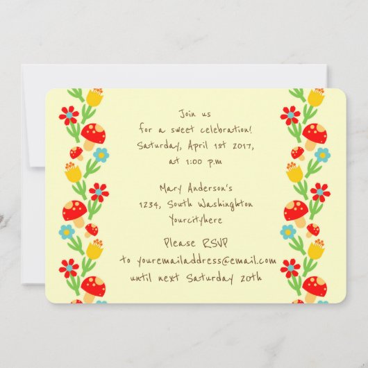 リトルカエルベビーの最初の誕生日パーティーの写真 招待状 (裏面)