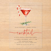 リトルカクテルメリーキャンディーケーンホリデーパーティー アクリル招待状 (正面)