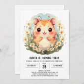 リトルカスタムハムスター誕生日 招待状 (正面/裏面)