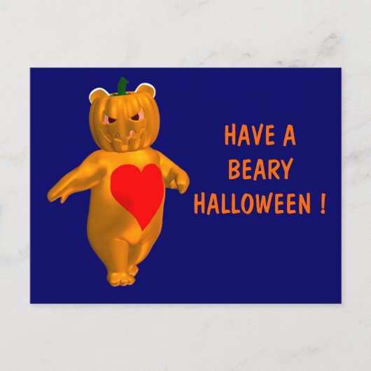 リトルカッコいいハロウィーンベア ポストカード (正面)