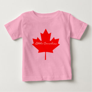 リトルカナダレッドメープルリーフカナダベビーシャツ ベビーTシャツ