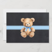 リトルカブターニングワンブルーテディベア誕生日 招待状 (裏面)