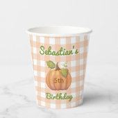 リトルカボキンオレンジギンガム誕生日 紙コップ (裏面)