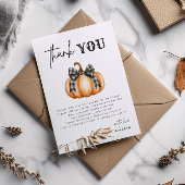 リトルカボキンオレンジ秋の赤ちゃんシャワー サンキューカード