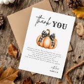 リトルカボキンオレンジ秋の赤ちゃんシャワー サンキューカード