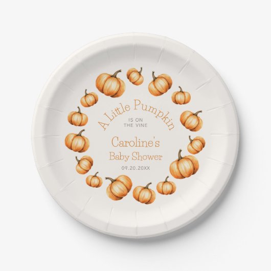 リトルカボキンオータムシャワー誕生日 ペーパープレート (正面)