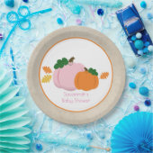 リトルカボキンオータムピンクアンドオレンジ紙プレート ペーパープレート (パーティー)