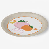 リトルカボキンオータムピンクアンドオレンジ紙プレート ペーパープレート (アングル)