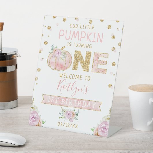 リトルカボキンガールズ1stバースデーウェルカムサイン 台座サイン (インサイチュ)