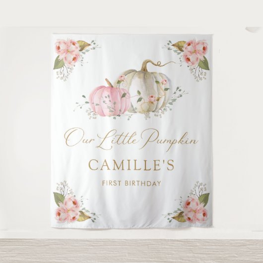 リトルカボキンガールバースデーパーティーバックドロップ タペストリー (正面)