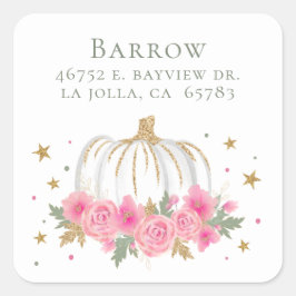 リトルカボキンガールベビーシャワー差出人住所 スクエアシール