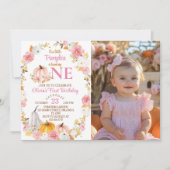 リトルカボキンガール1stバースデーフォト招待状 サンキューカード (正面)