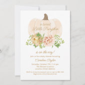 リトルカボキンクリームフローラベビーシャワー招待状 招待状 (正面)