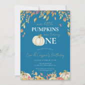 リトルカボキンスツイン1stバースデーウォーターカラー秋 招待状 (正面)