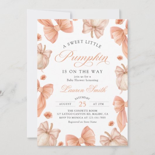 リトルカボキンバウガールベビーシャワー招待状 招待状 (正面)