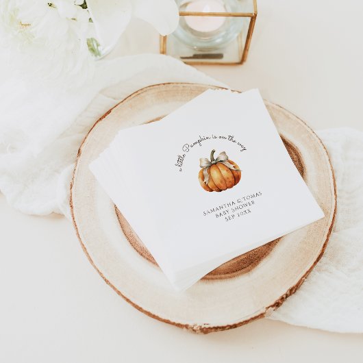 リトルカボキンバウミニマルニュートラルベビーシャワー スタンダードカクテルナプキン