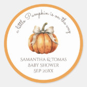 リトルカボキンバウミニマルニュートラルベビーシャワー ラウンドシール (正面)