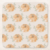 リトルカボキンパターン秋第1誕生日 スクエアペーパーコースター (正面)