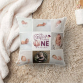 リトルカボキンパープル1歳の誕生日数々の写真 クッション (ブランケット)