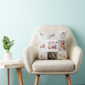 リトルカボキンパープル1歳の誕生日数々の写真 クッション (椅子)