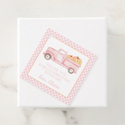 リトルカボキンピンクのトラックのプレイド1歳の誕生日 フェイバータグ (インサイチュ)