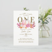 リトルカボキンピンクアジサイ1エレガント誕生日 招待状 (スタンド正面)